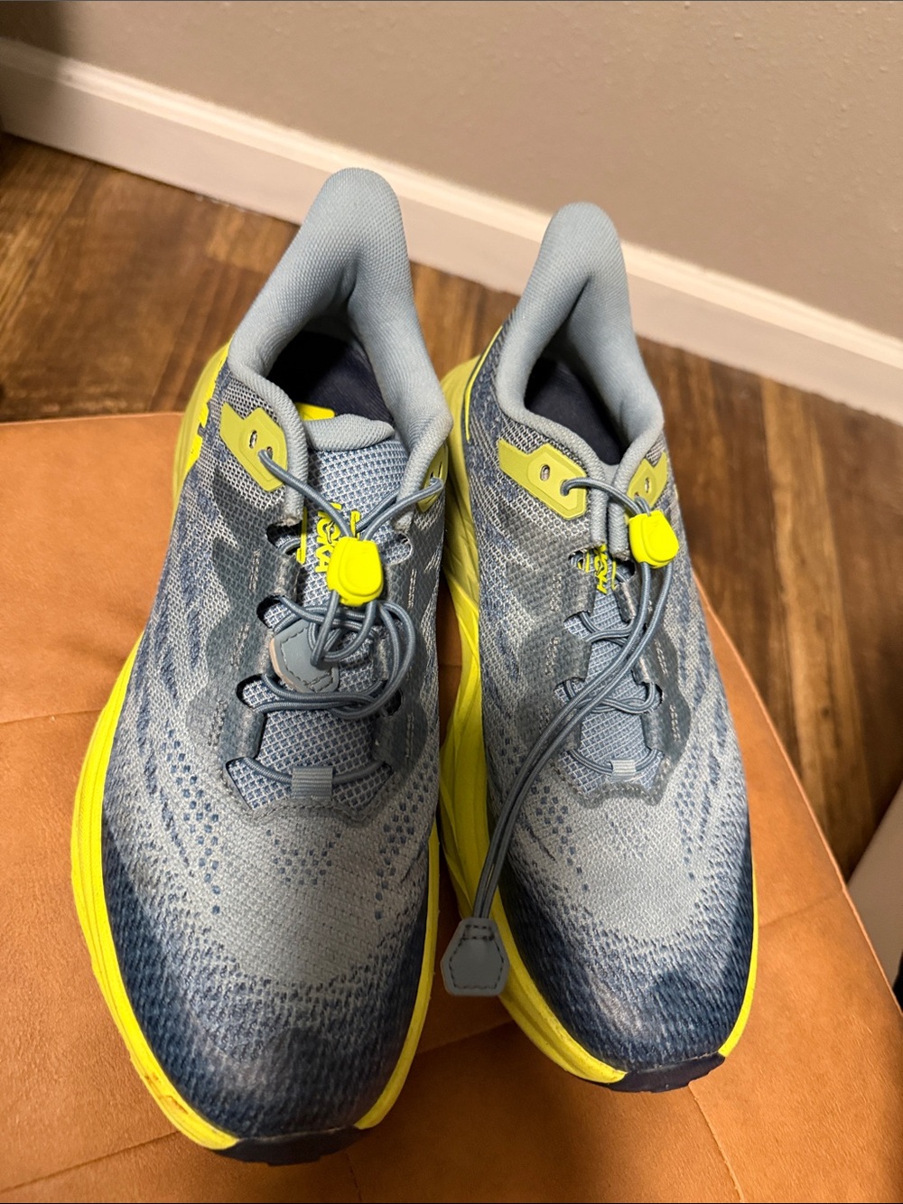 Hoka One One Women’s Running Sneakers in Gray and Yellow